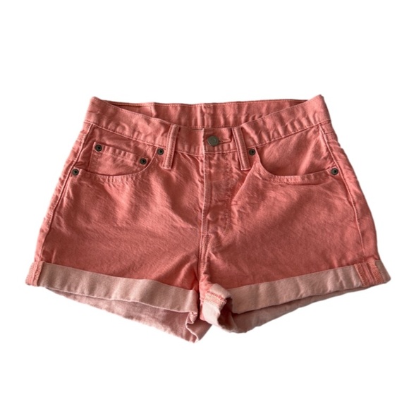 Levi's Pants - Levi’s 501 Red Tab Pink Coral 100% Cotton Denim Button Up Shorts Size 27